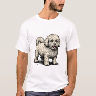 Vintage Bichon Frise: Klassisk Gravyr för Hundälsk T Shirt