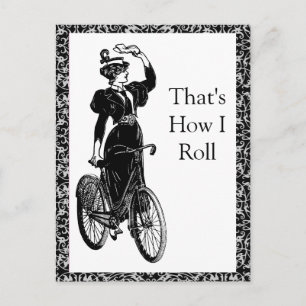 Vintage-biclist Vykort