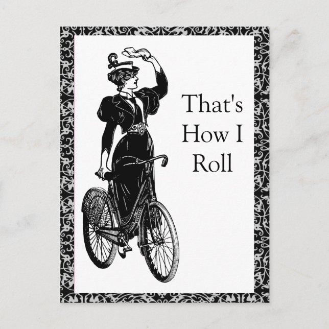 Vintage-biclist Vykort (Framsida)