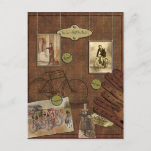 Vintage Bicyclbook-vykort Vykort