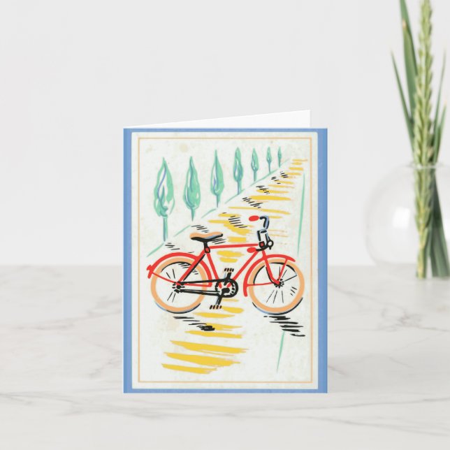 Vintage Bicycle Art Kort (Framsida)