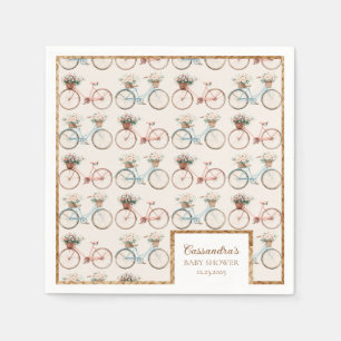 Vintage Bicycle Baby Shower Pappersservett