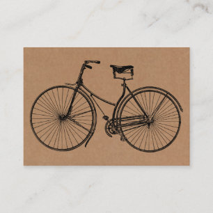 Vintage Bicycle - Black on Cardboard Tex Visitkort