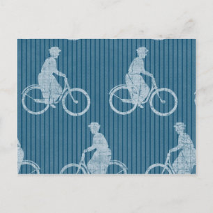 Vintage Bicycle Blue Vykort