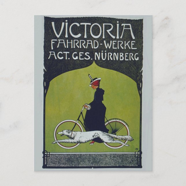 Vintage Bicycle Dam & Hund Helg Vykort (Framsida)