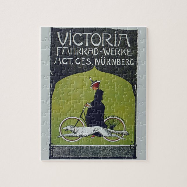 Vintage Bicycle Dam & Hund Pussel (Vertikal)