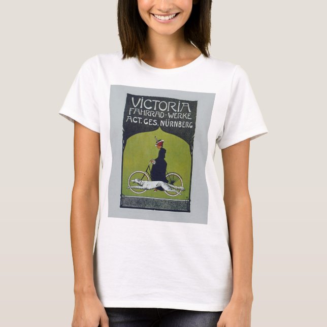 Vintage Bicycle Dam & Hund Tee Shirt (Framsida)