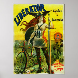 VINTAGE Bicycle för LIBERATOR Cycles & Automobiles Poster