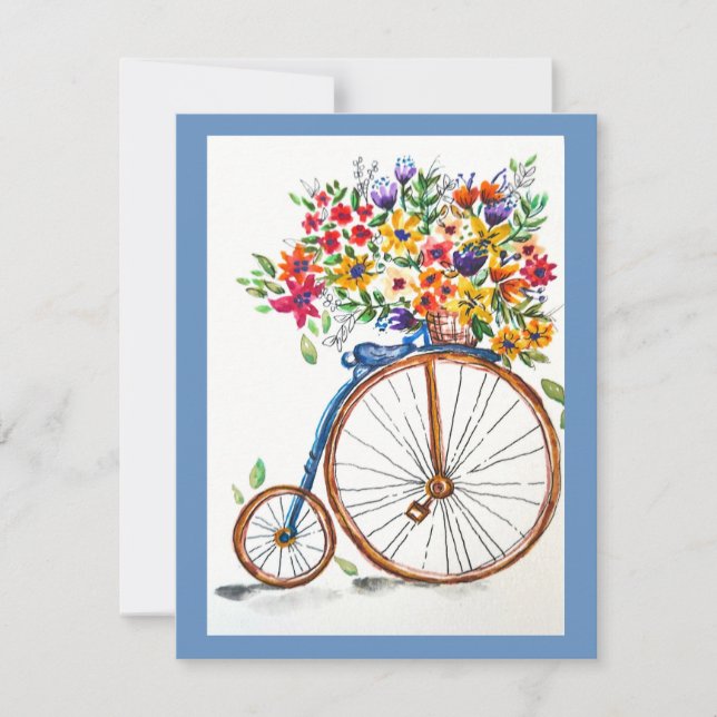 Vintage Bicycle Greeting Card Anteckningskort (Framsida)