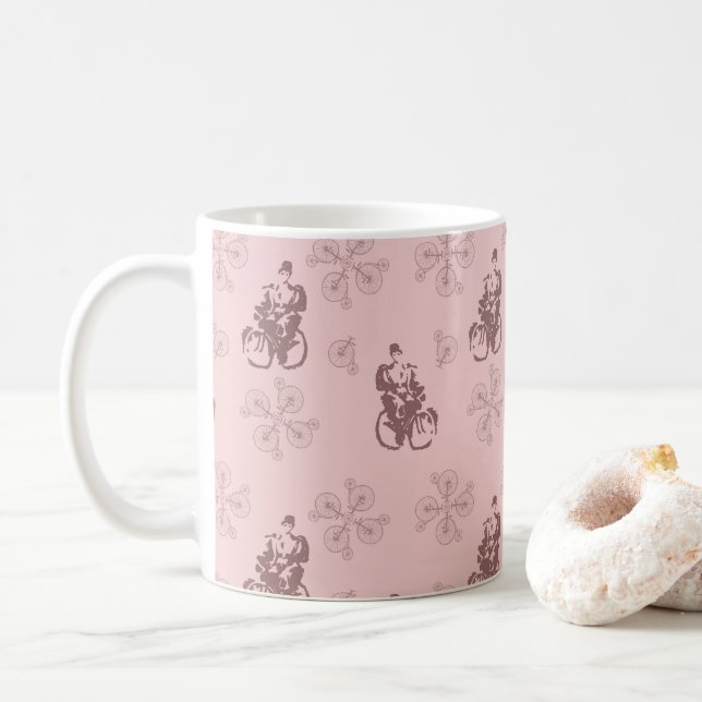 Vintage Bicycle Illustration Coffee Mugg (Med munk)