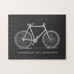 Vintage Bicycle Illustration i svart Personlig Pussel<br><div class="desc">Personlig Vintage Bicycle Illustration in Black and White Puzzle</div>