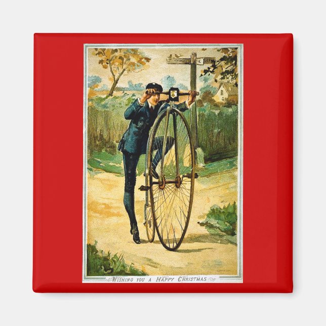 Vintage Bicycle-julkort Magnet (Framsidan)