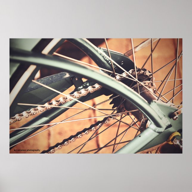 Vintage Bicycle Large Poster (Framsidan)