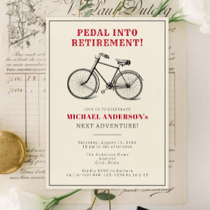Vintage Bicycle Manar Pension Party Inbjudningar