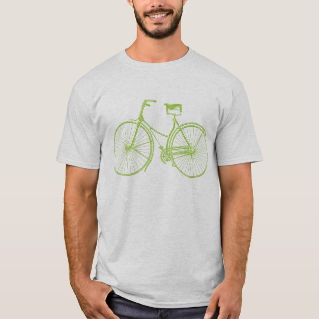 Vintage Bicycle - Martiansk Grönt Tee Shirt (Framsida)
