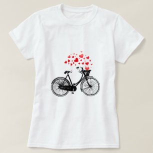 Vintage Bicycle med Hearts visar kärlek T Shirt