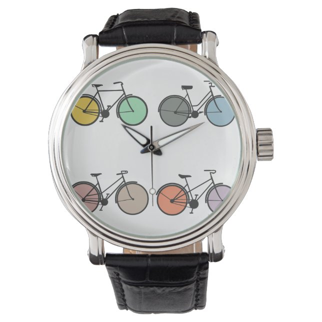 Vintage Bicycle Mönster Armbandsur (Framsida)