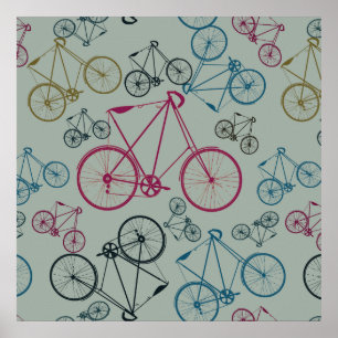 Vintage Bicycle Mönster Gifts for Cyclists Poster