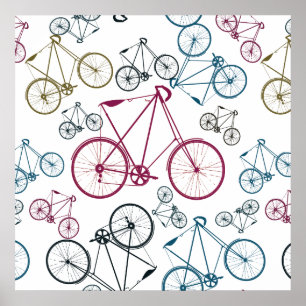 Vintage Bicycle Mönster Gifts for Cyclists Poster