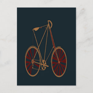 Vintage Bicycle Old school Blue Bike Vykort
