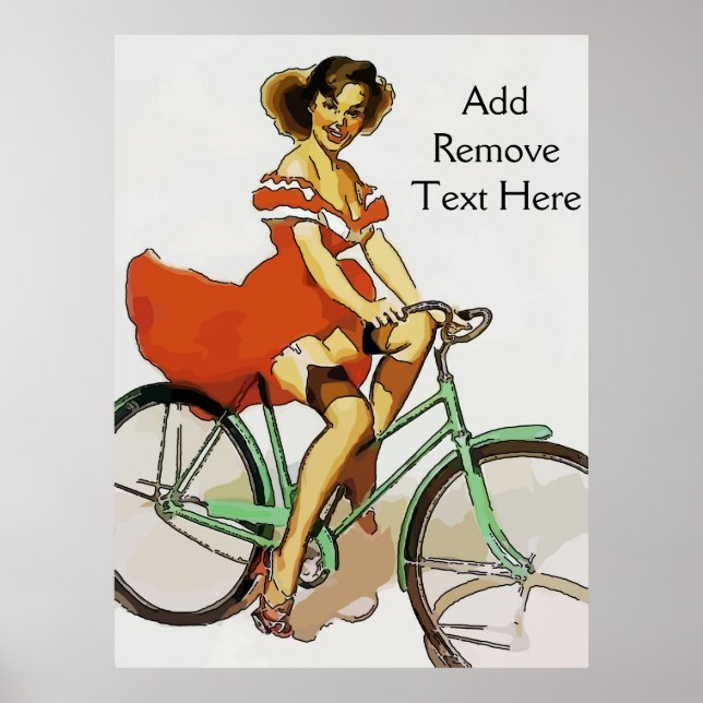 Vintage Bicycle Pin Up Poster (Framsidan)