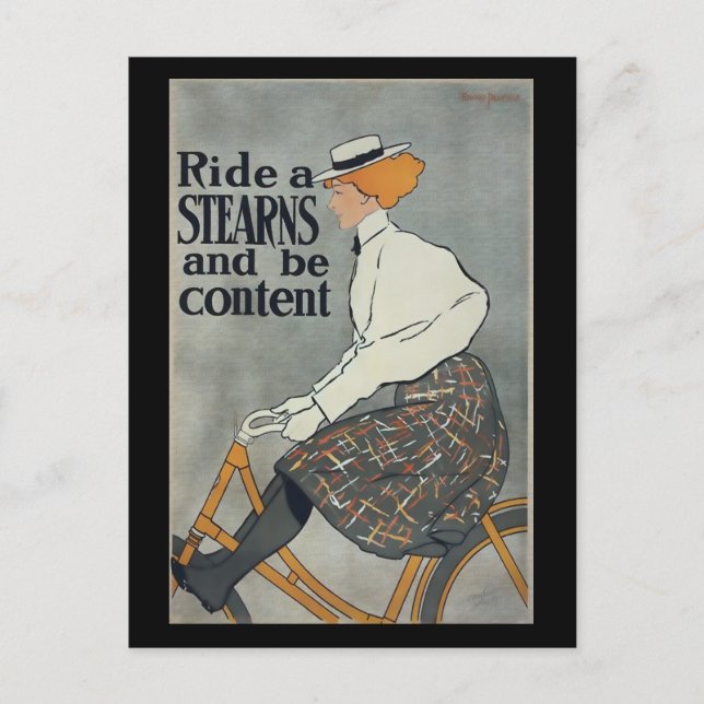 Vintage Bicycle Postcard Vykort (Framsida)