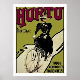 Vintage Bicycle Poster: Hurtu Bicycles Poster
