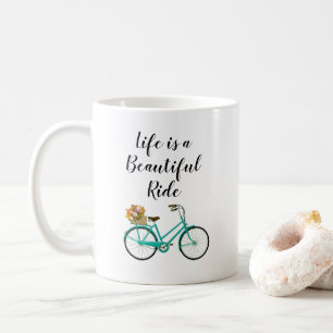 Vintage Bicycle Quote Vacker Ride Illustration Kaffemugg