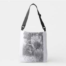 Vintage Bicycle & Roses Garden Tote Bag Axelväska