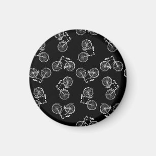 Vintage Bicycle Skriv ut Mönster Classic Bikes Bl Magnet