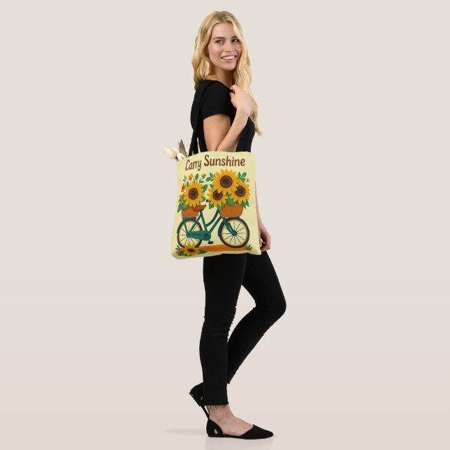 Vintage Bicycle & Sunblommor Tote Bag Tygkasse (På modell)