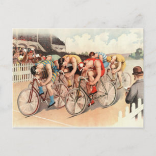 Vintage Bicycle Tävling vykort