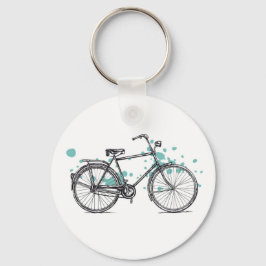 Vintage Bicycle Teckning Nyckelring