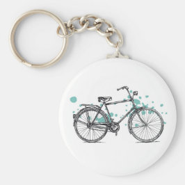 Vintage Bicycle Teckning Nyckelring