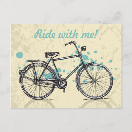 Vintage Bicycle Teckning vykort