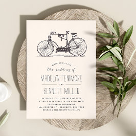 Vintage Bicycle Wedbjudande Inbjudningar