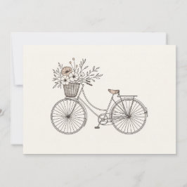 Vintage Bicycle with Blooming Basket Investigation Inbjudningar