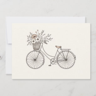 Vintage Bicycle with Blooming Basket Investigation Inbjudningar