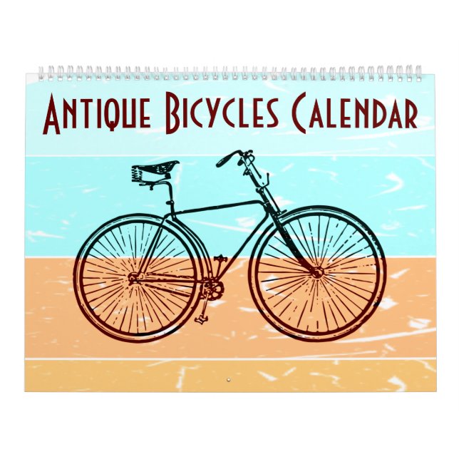 Vintage Bicycles Retro Background Illustrations Kalender (Omslag)