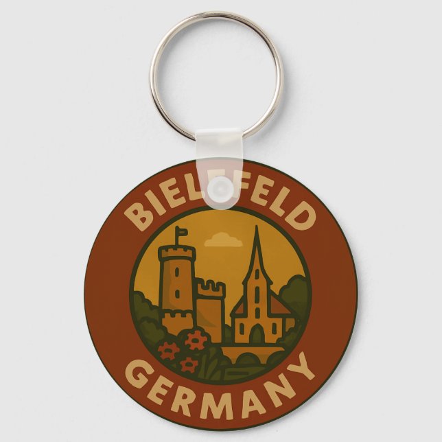 Vintage Bielefeld Tyskland Konst Nyckelring (Framsida)