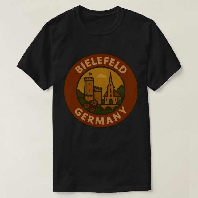 Vintage Bielefeld Tyskland Konst T Shirt (Design framsida)