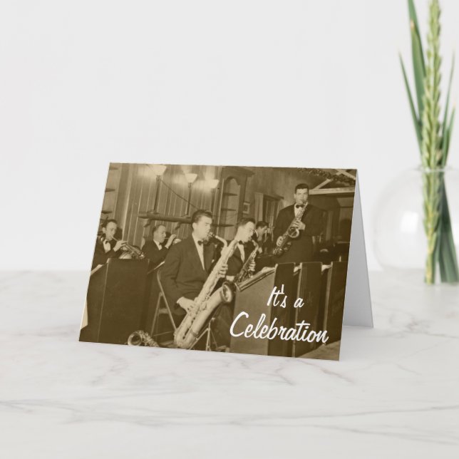 Vintage Big Band Saxofon Inbjudan (Framsida)