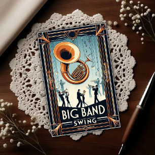 Vintage Big Band Swingdans Vykort