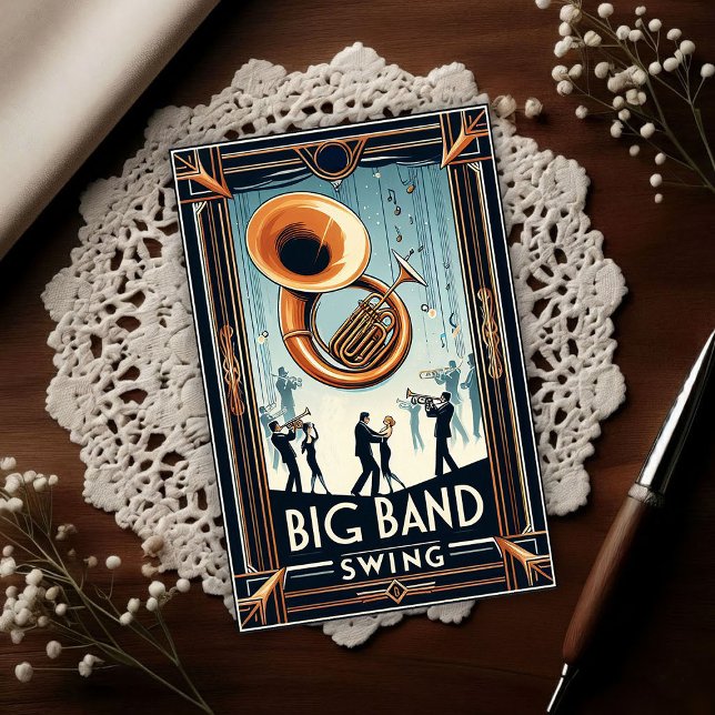 Vintage Big Band Swingdans Vykort (Skapare uppladdad)