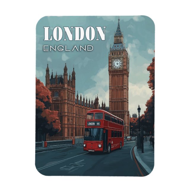 Vintage Big Ben - London, England Magnet (Vertikal)