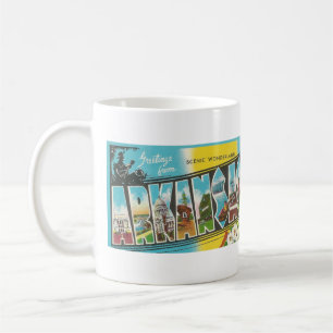 vintage Big Brev ARKANSAS-vykort Kaffemugg