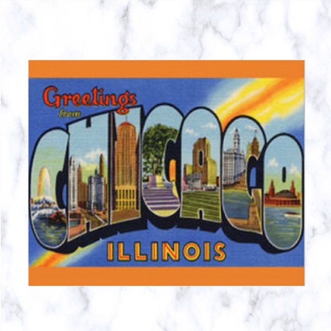 Vintage Big Brev Chicago Illinois Vykort (Skapare uppladdad)