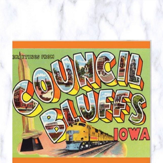 Vintage Big Brev Council Bluffs Iowa Vykort (Skapare uppladdad)