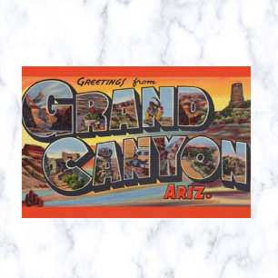 Vintage Big Brev Grand Canyon Arizona Vykort