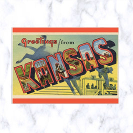 Vintage Big Brev Kansas vykort